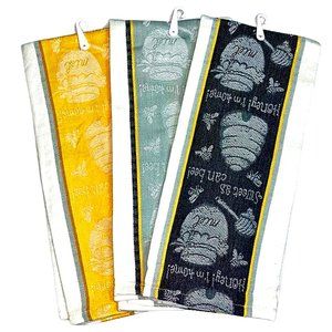 100% Cotton Dishtowel Honey Bee-Set of 3